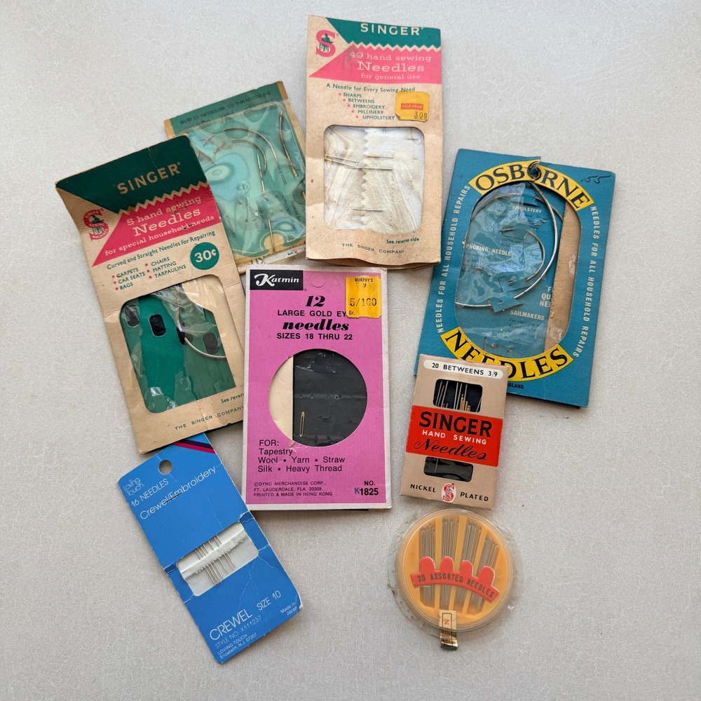 Vintage Sewing Needle Lot: Upholstery Sailmaker Tapestry Crewel Singer‎ Osborne